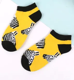 SF315 Yellow Zebra Low Cut Socks