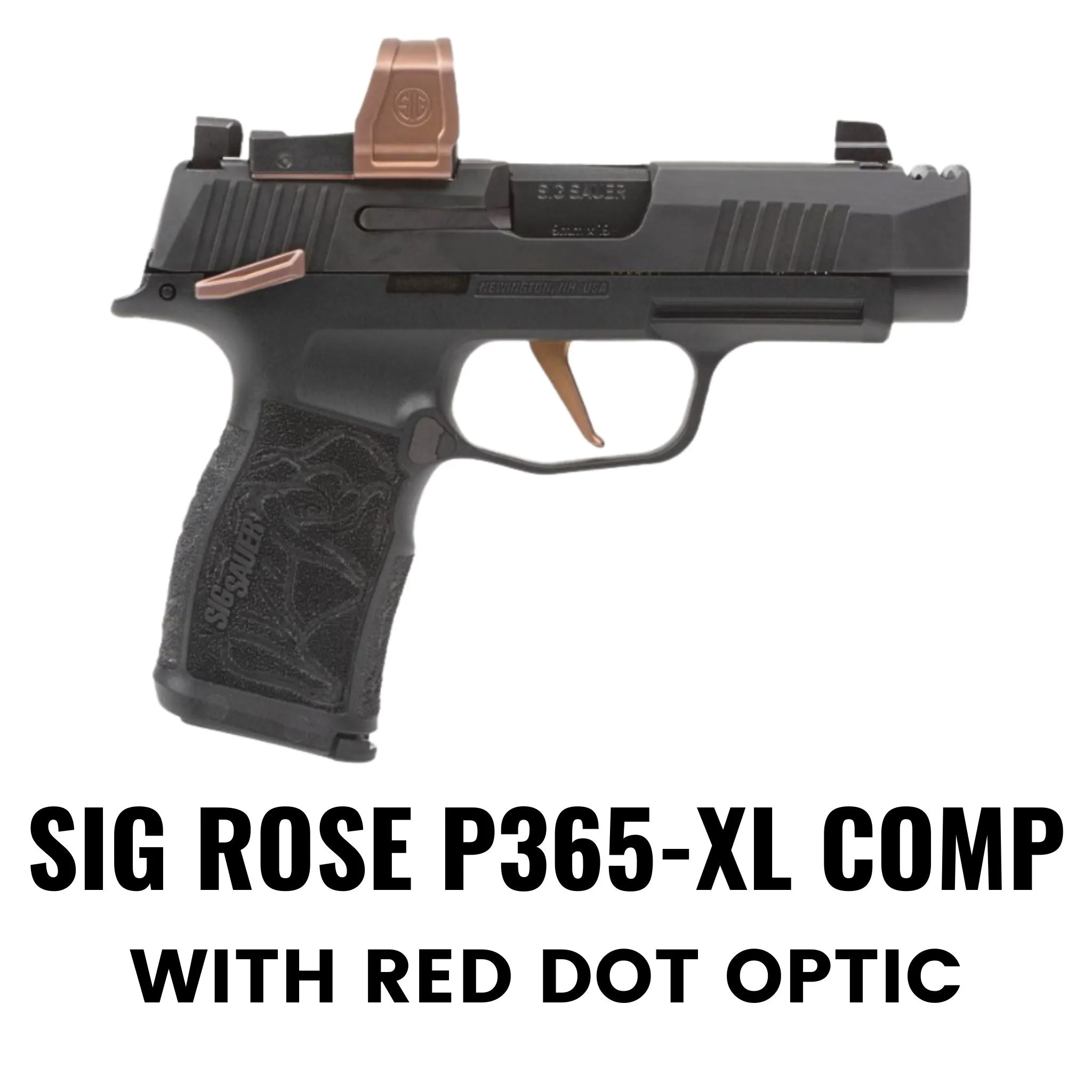 Sig ROSE P365-XL COMP with Red Dot Optic Flashbang Bra Holster