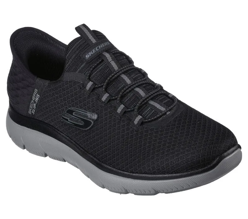 Skechers Men's Summit High Sneakers- Black/ Charcoal