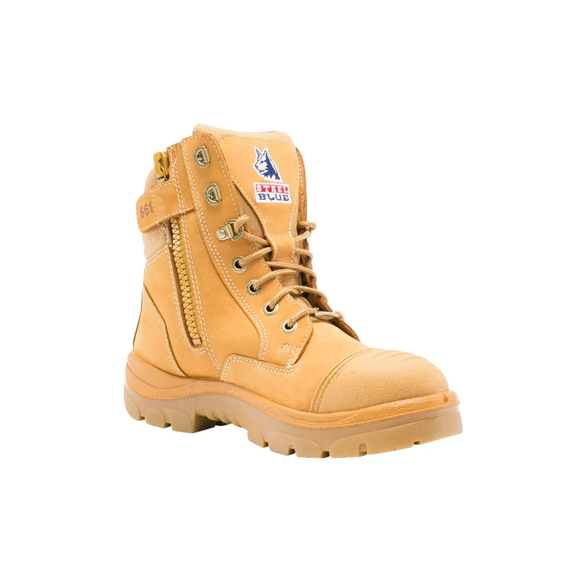 STEEL BLUE SOUTHERN CROSS ZIP SCUFF CAP WORKBOOTS - WHEAT