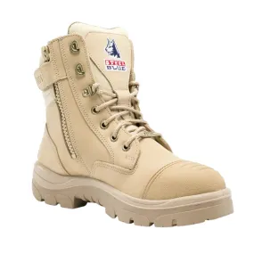 STEEL BLUE SOUTHERN CROSS ZIP TPU SCUFF CAP BOOTS - SAND