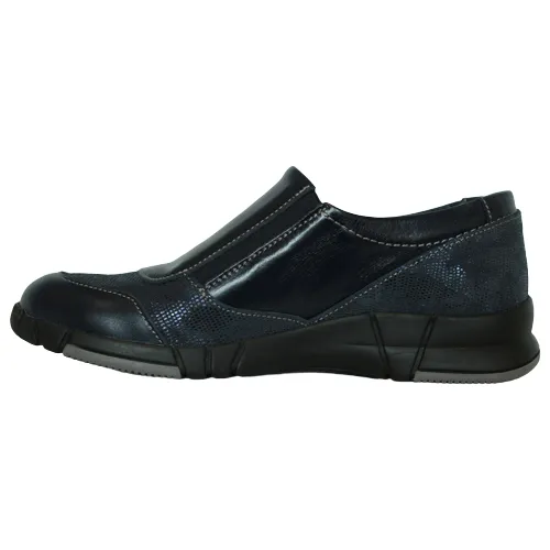 Suave Low Wedge Shoes - Anika - Navy