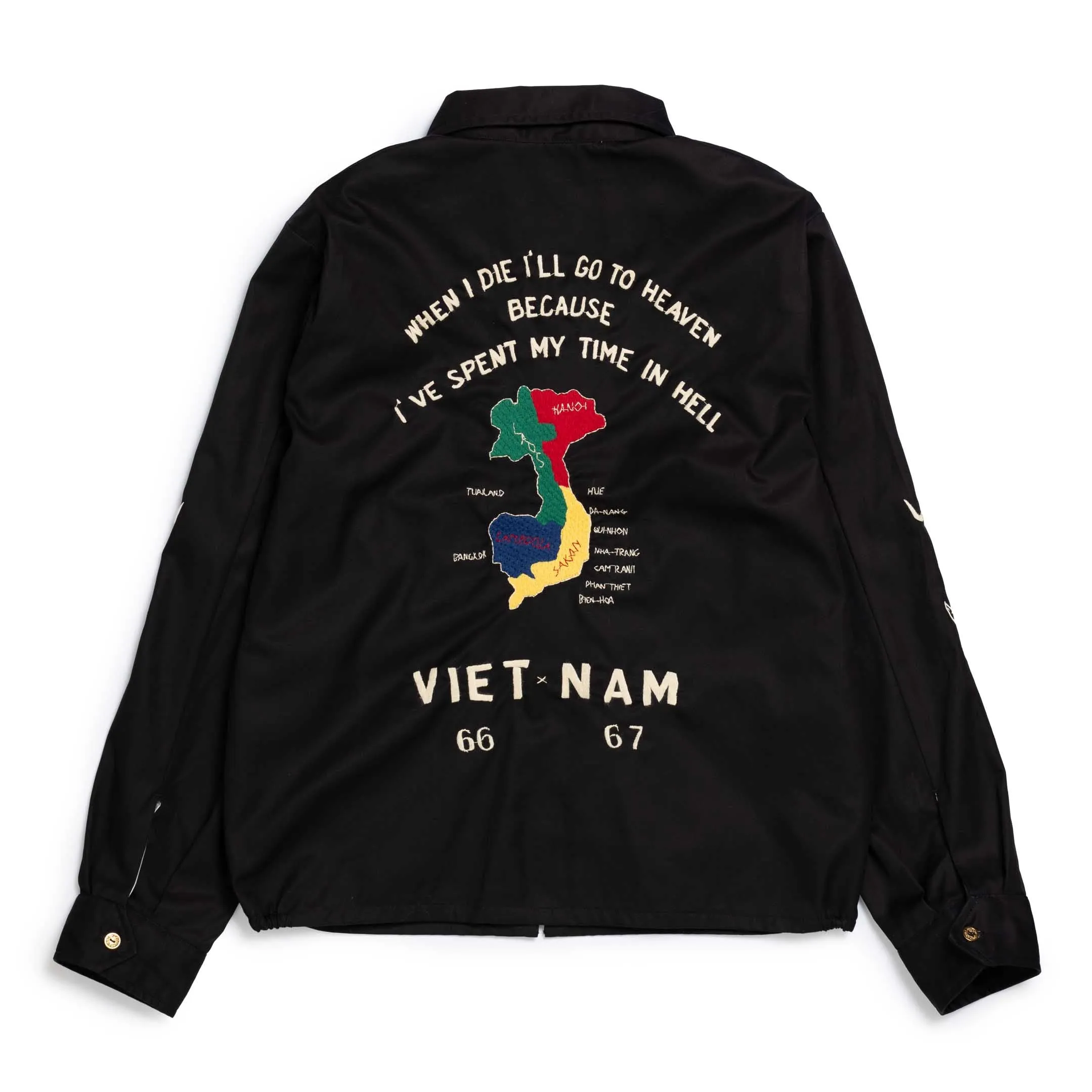 Tailor Toyo Cotton Vietnam Map Jacket Black