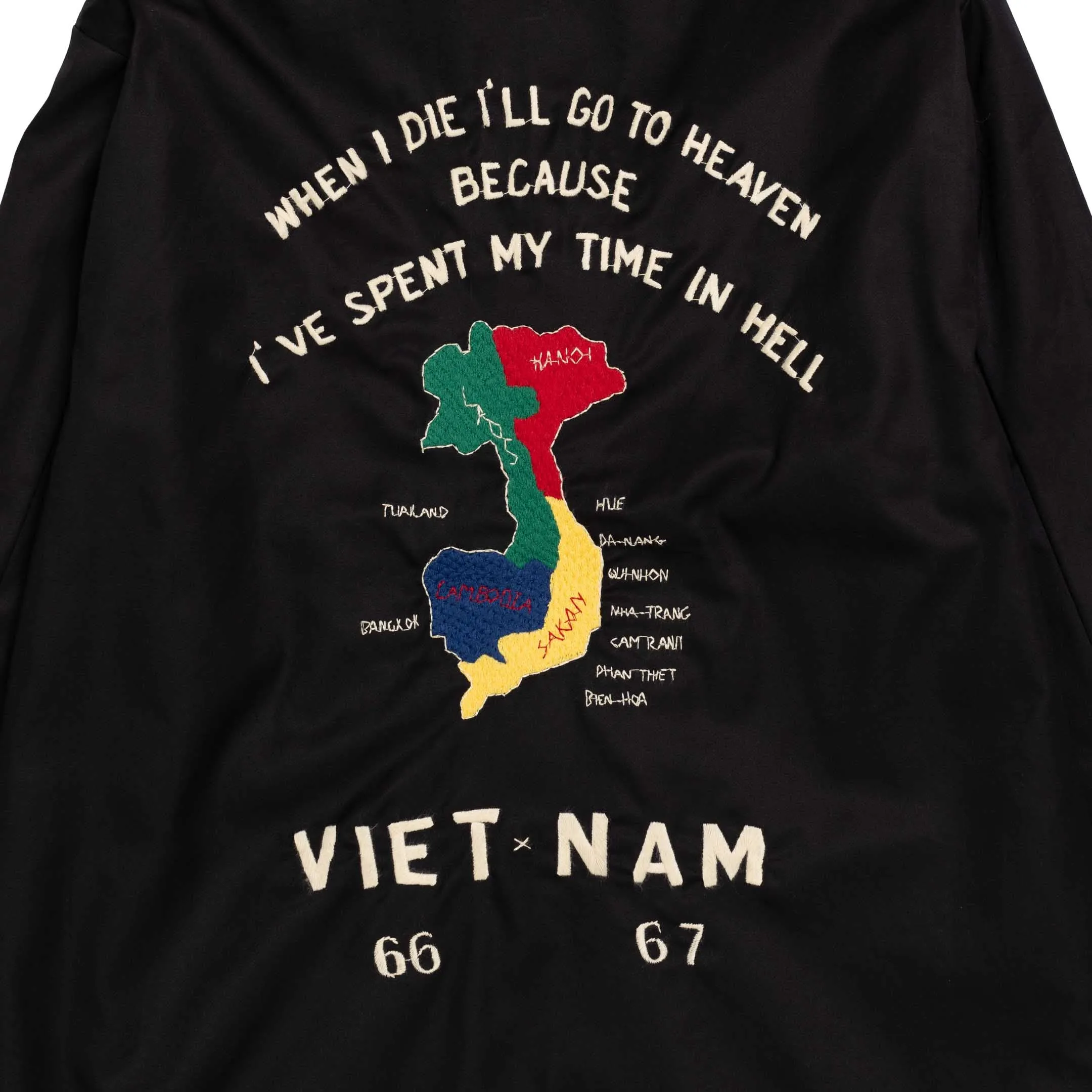 Tailor Toyo Cotton Vietnam Map Jacket Black