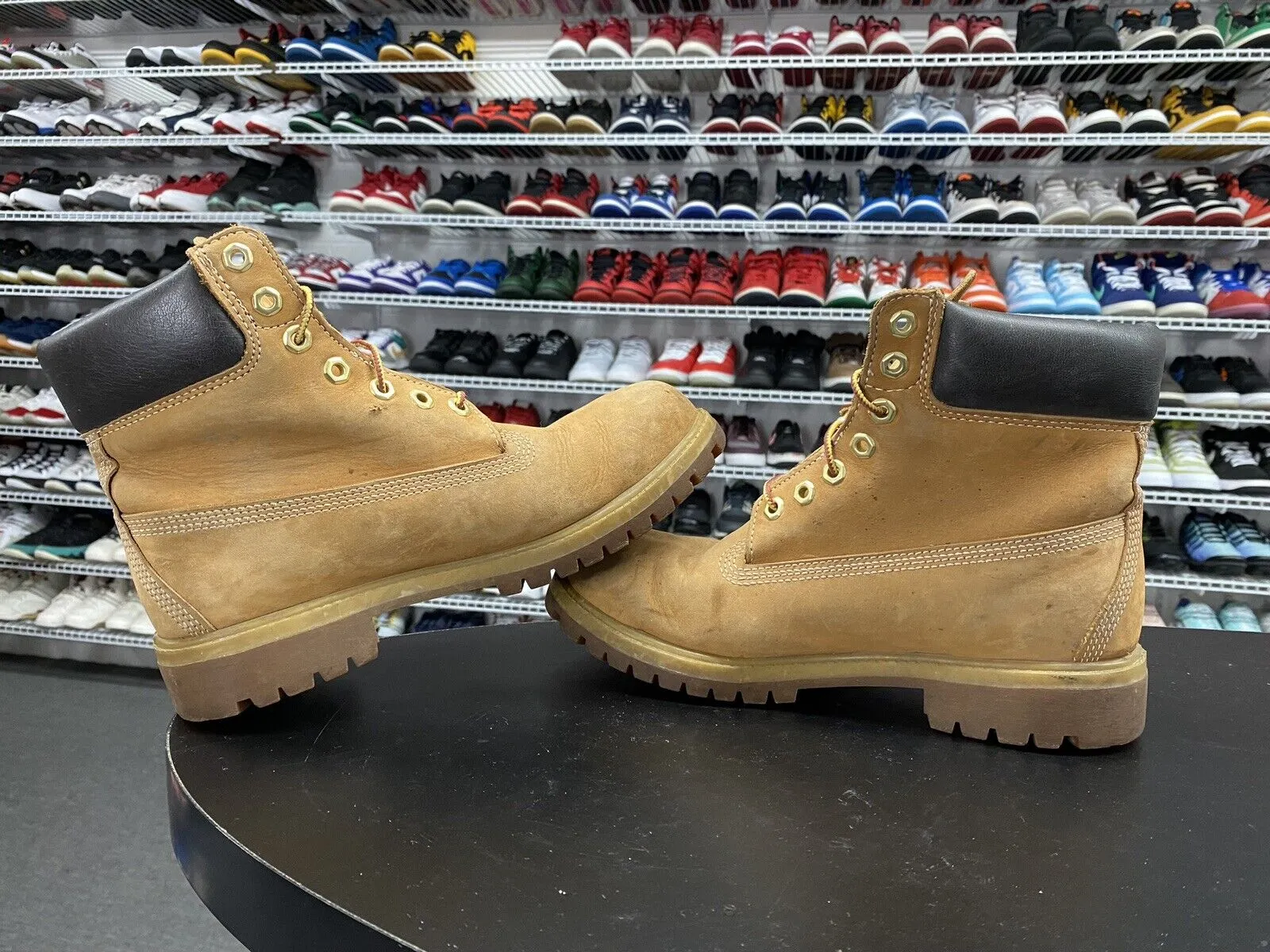 Timberland Men's 6 Inch Premium Waterproof Boots Wheat Nubuck Men's Size 7.5