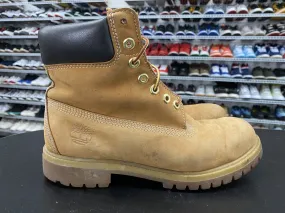 Timberland Men's 6 Inch Premium Waterproof Boots Wheat Nubuck Men's Size 7.5
