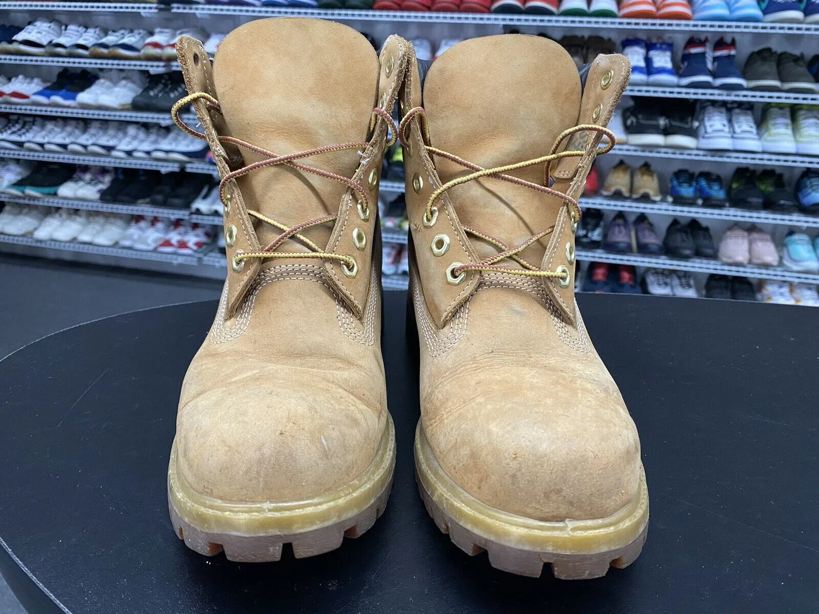 Timberland Men's 6 Inch Premium Waterproof Boots Wheat Nubuck Men's Size 7.5