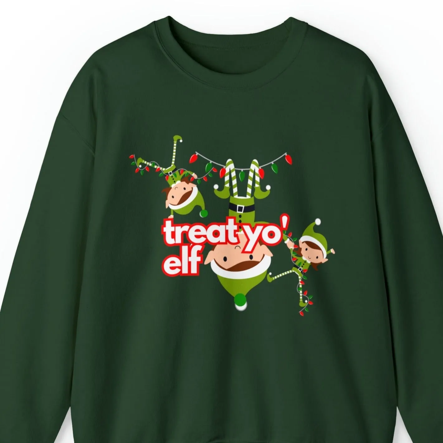 Treat Yo' Elf Quirky Women's Sweatshirt: Festive & Fun