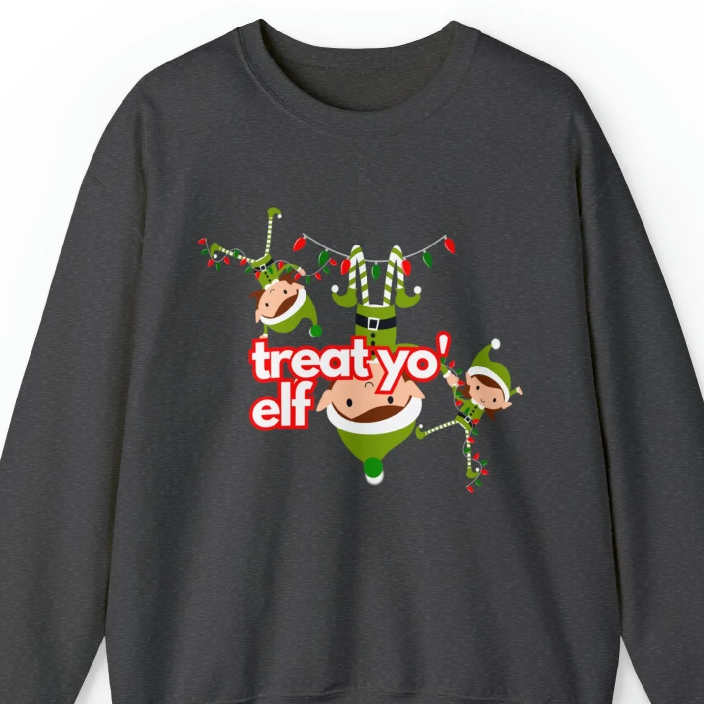 Treat Yo' Elf Quirky Women's Sweatshirt: Festive & Fun