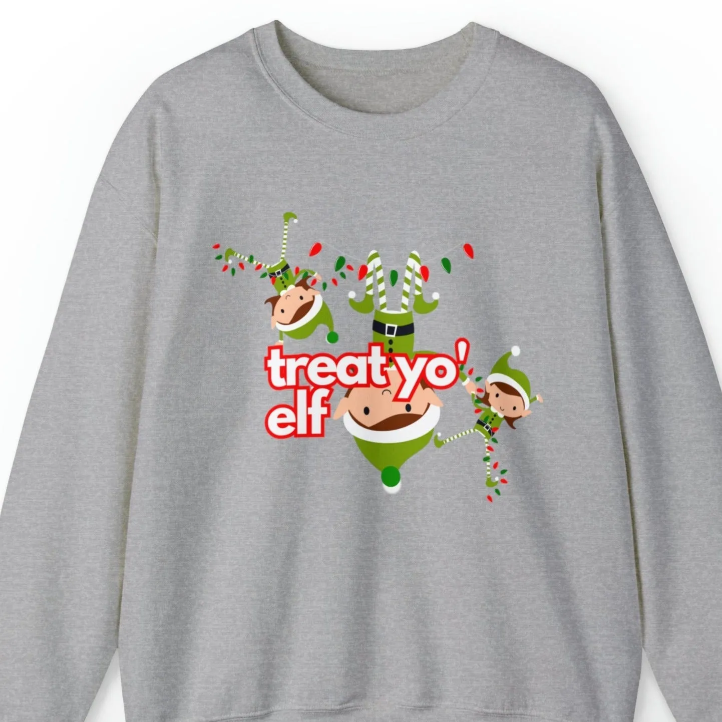 Treat Yo' Elf Quirky Women's Sweatshirt: Festive & Fun