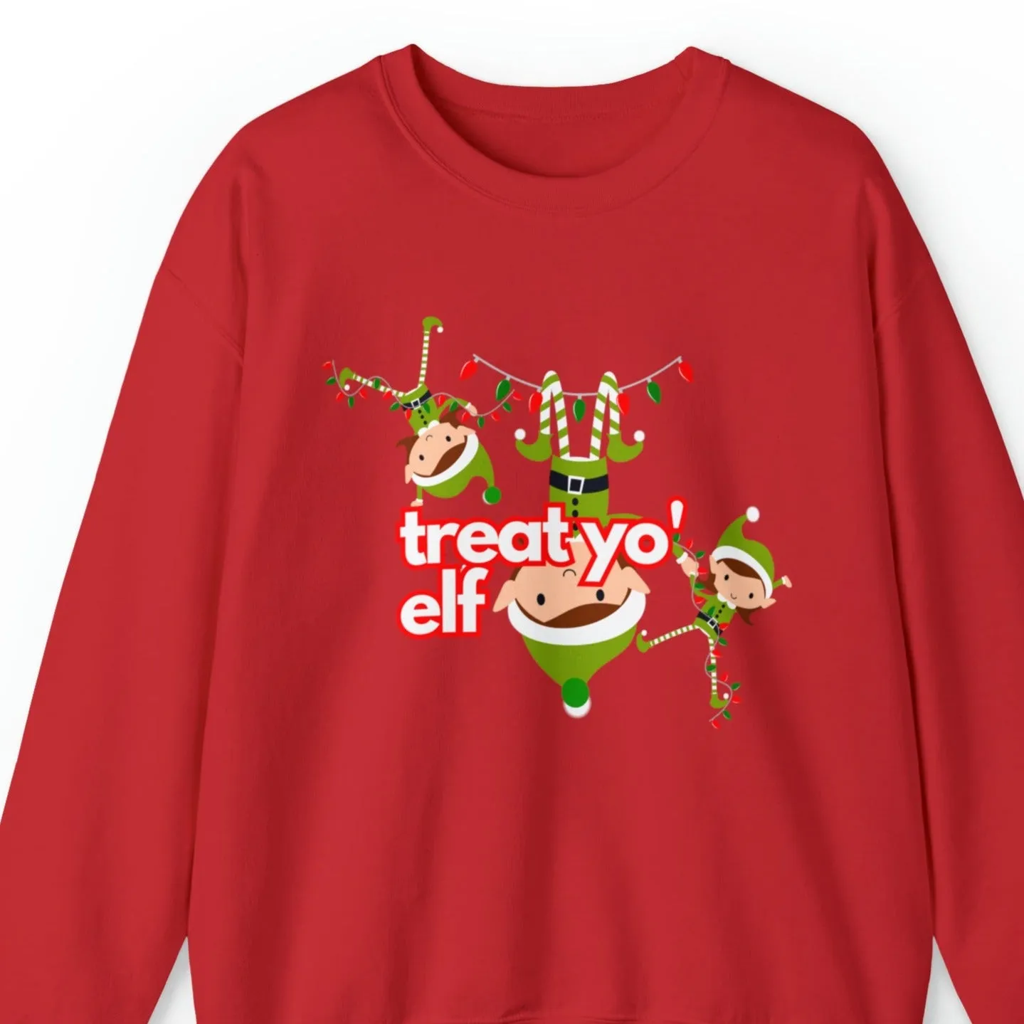 Treat Yo' Elf Quirky Women's Sweatshirt: Festive & Fun