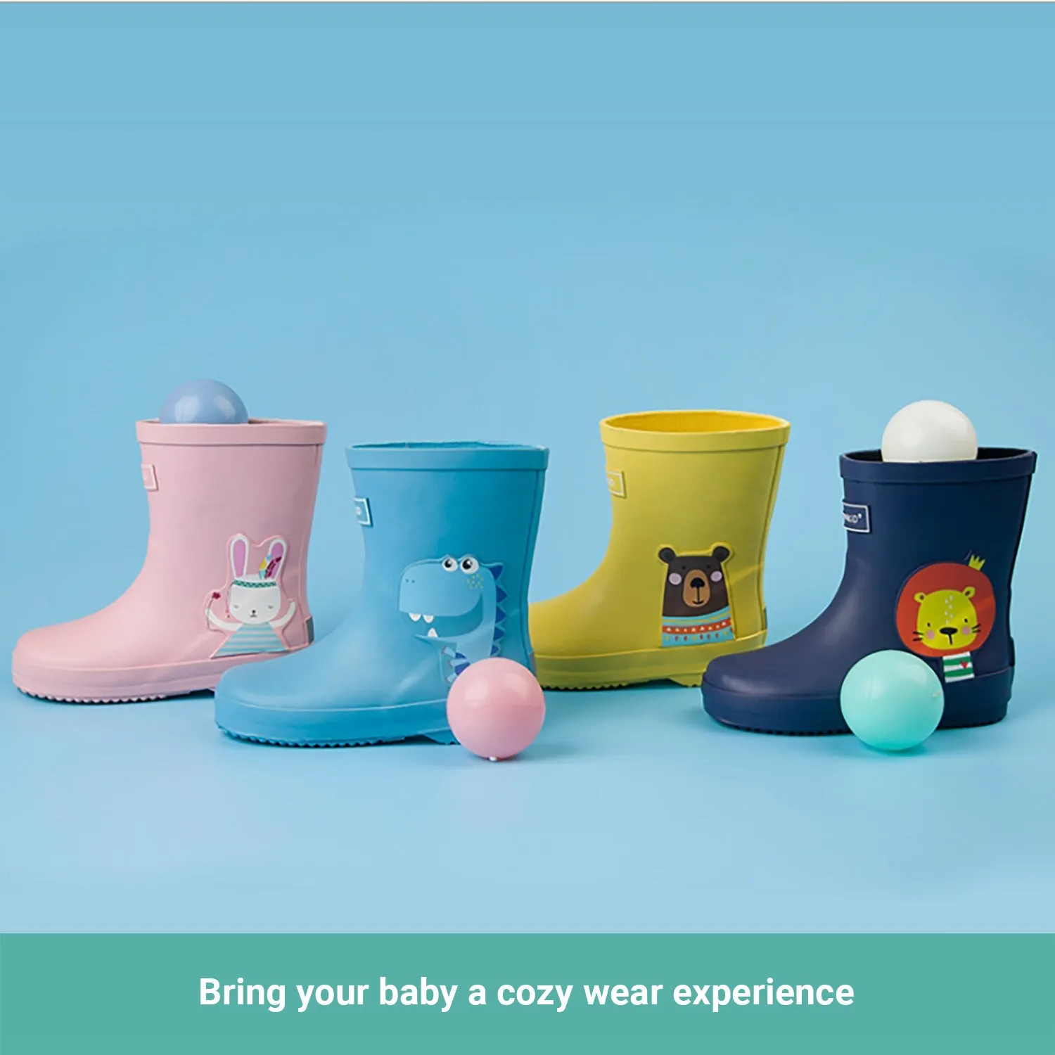 Truboo Kids Rain Boots Toddler Rubber Shoes Children Gumboots Waterproof