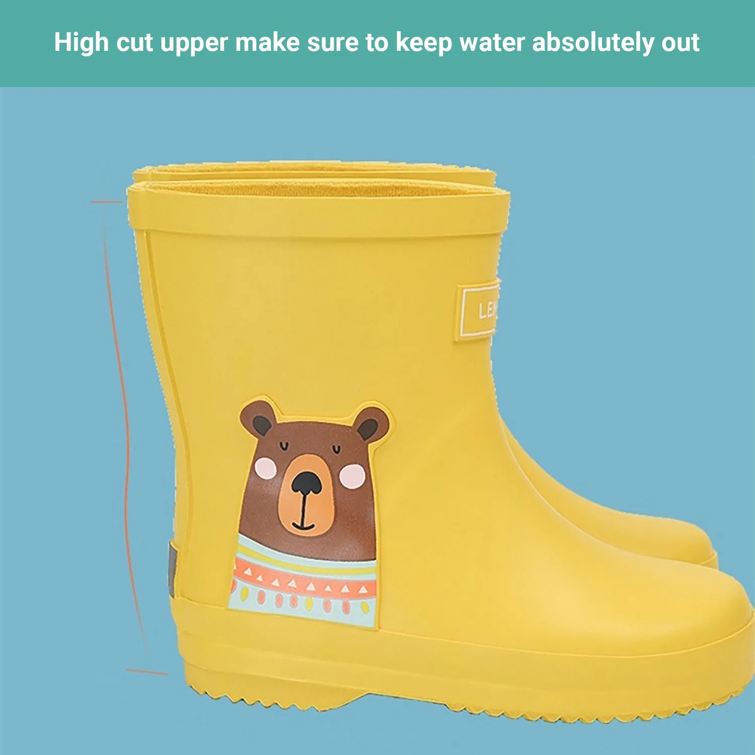 Truboo Kids Rain Boots Toddler Rubber Shoes Children Gumboots Waterproof
