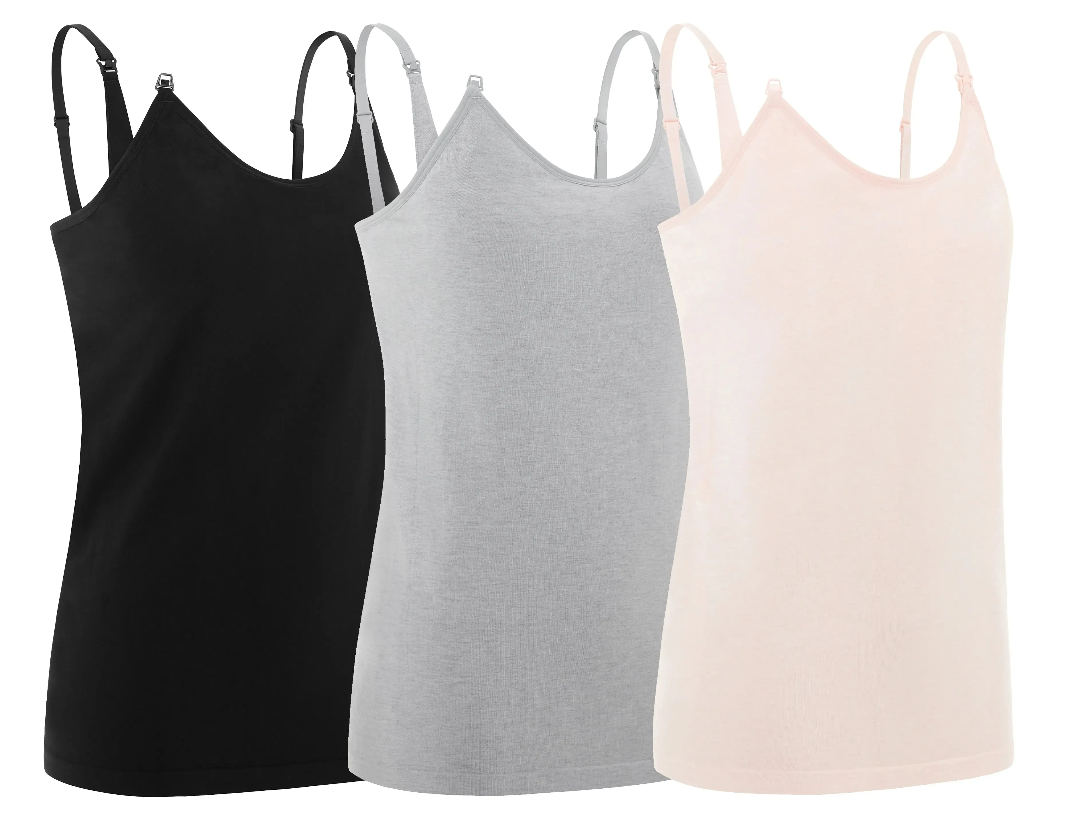 Under Control |Maternity Camisole 3 Pack (Black/Grey/Pink)