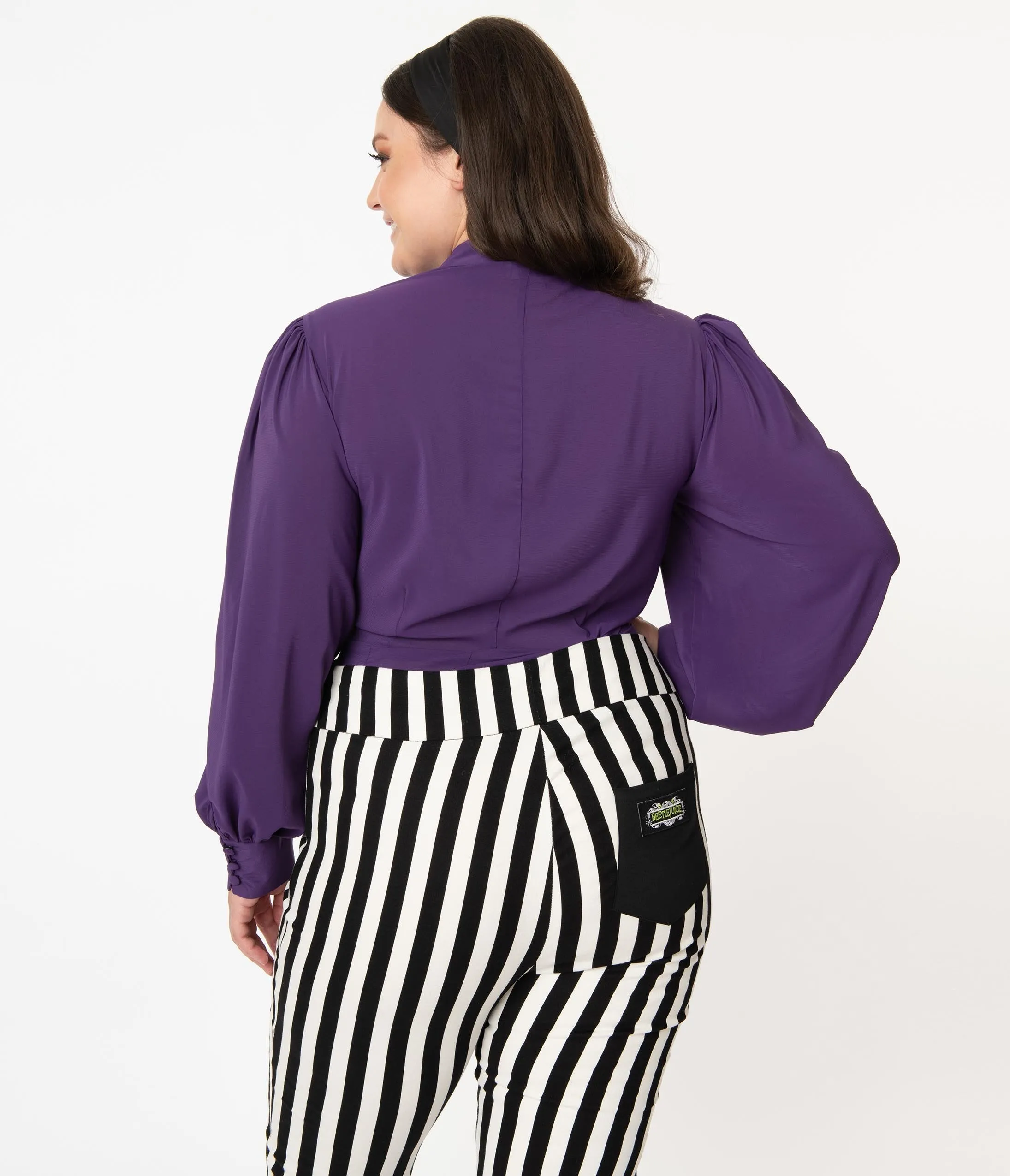 Unique Vintage Plus Size Dark Purple Gwen Blouse