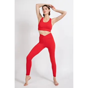 V Waist Full Length Leggings True Red