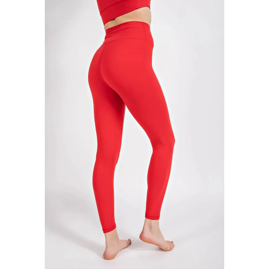V Waist Full Length Leggings True Red