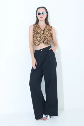 Wide-leg high-waisted trousers wholesale