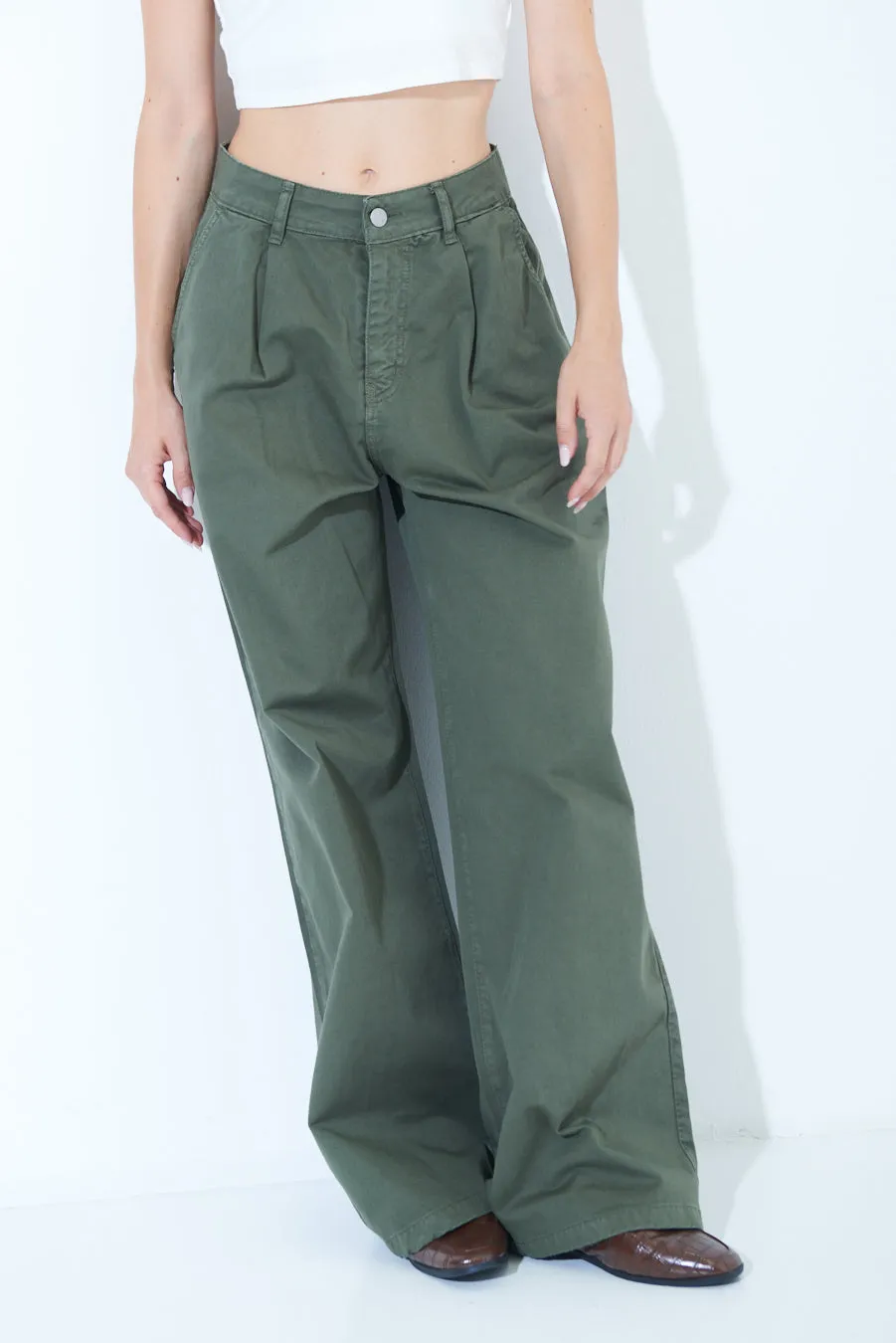Wide-leg high-waisted trousers wholesale
