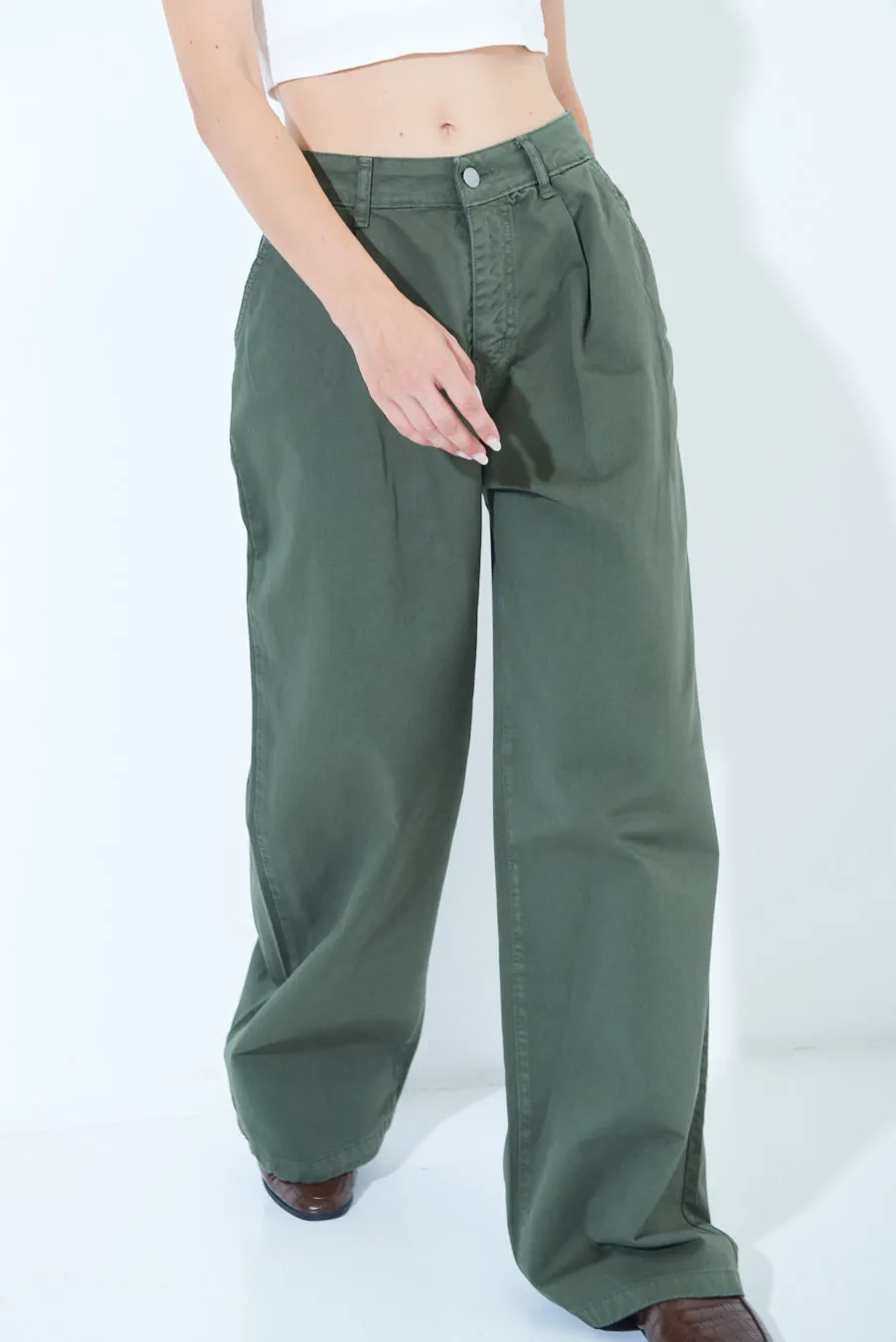 Wide-leg high-waisted trousers wholesale