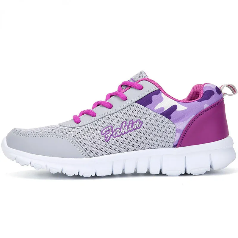 Women's Athletic Road Running Mesh Breathable Casual Sneakers Lace Up Comfort Sports Student Fashion Tennis Shoes