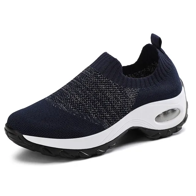 Women's Breathable Walking Black Shoes