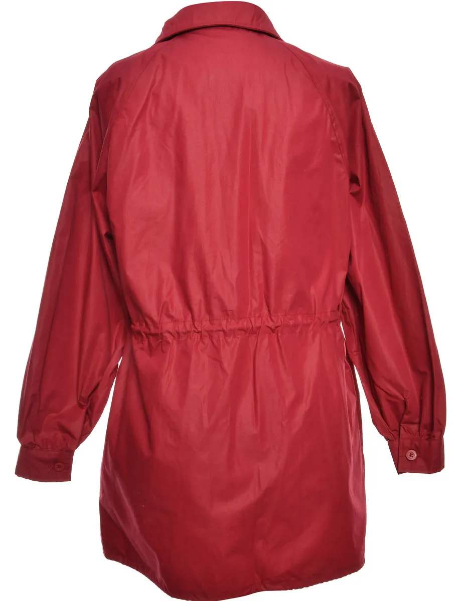 Zip-Front Maroon Classic Jacket - L
