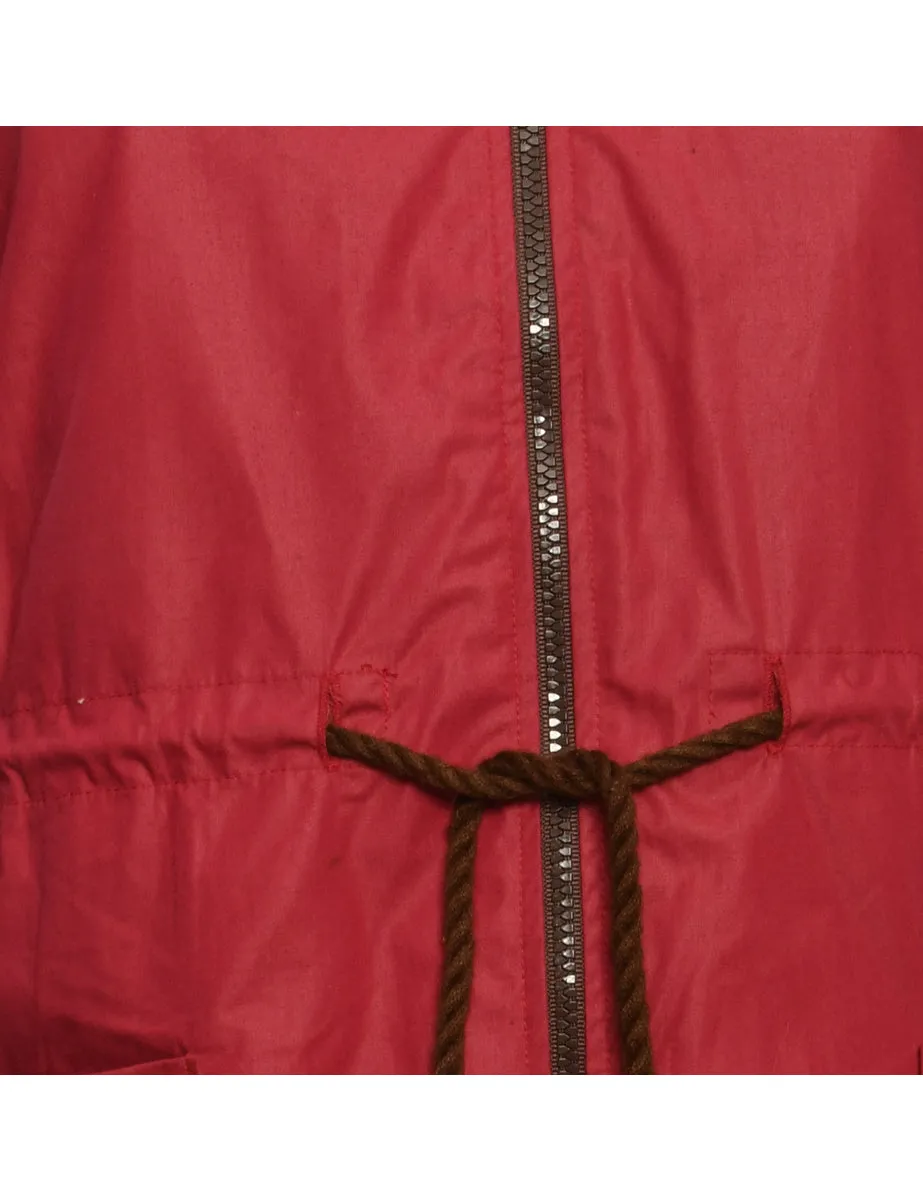 Zip-Front Maroon Classic Jacket - L